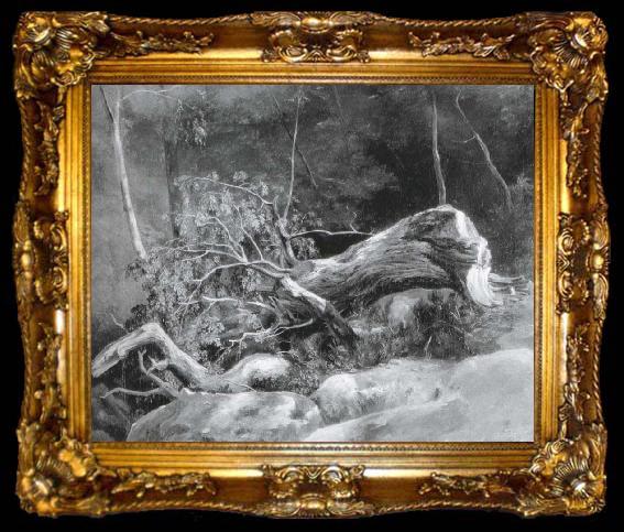 framed  Achille-Etna Michallon The Fallen Branch,Fontainebleau, ta009-2